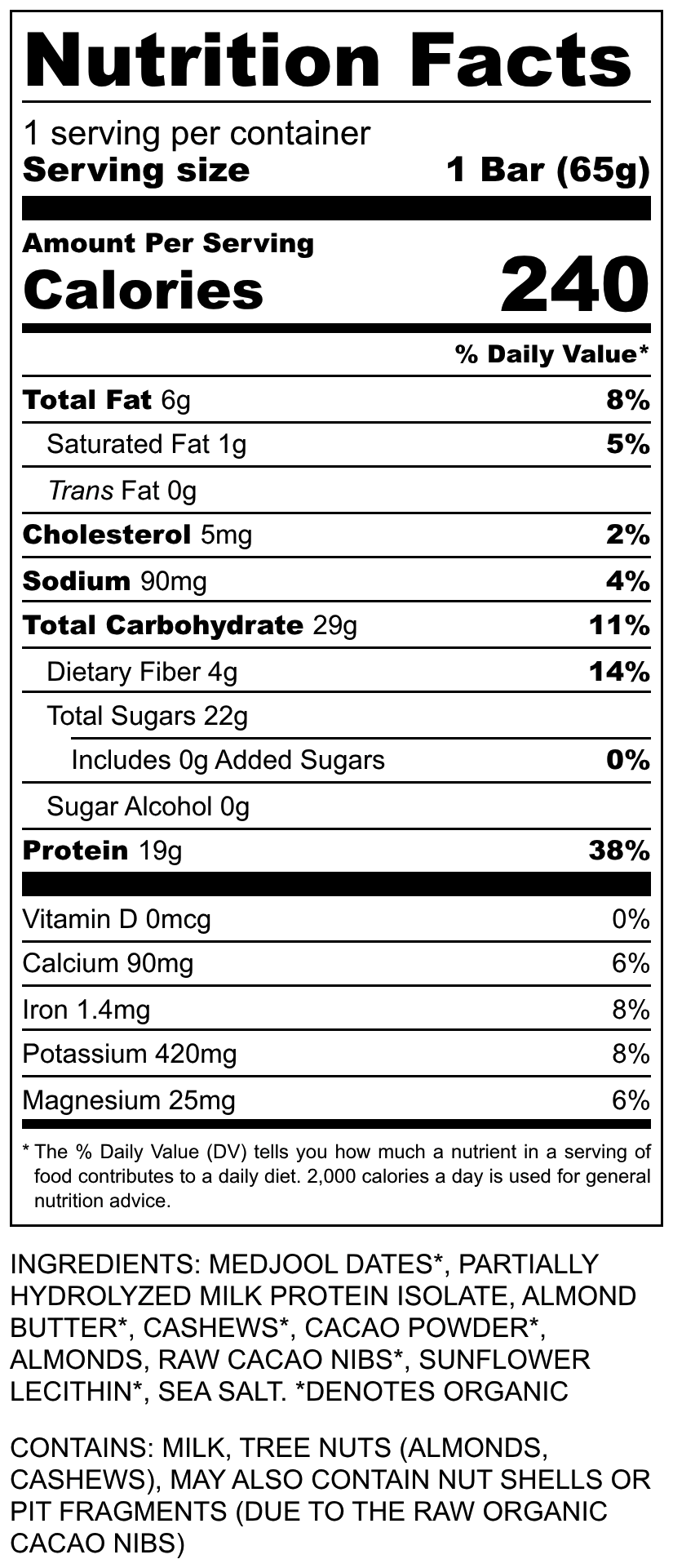 Nutritional Information for Dark Cacao Boost Protein Bars